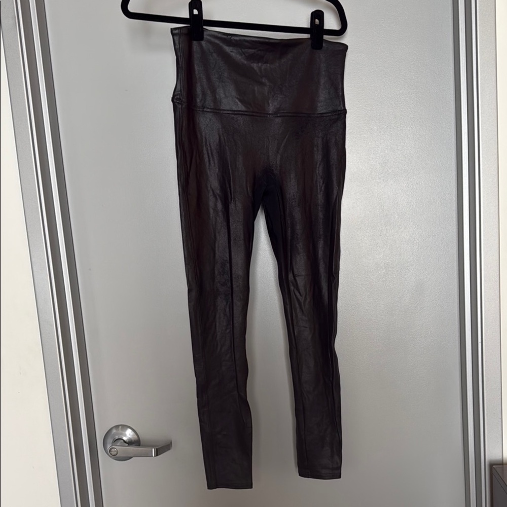 SPANX Black Faux Leather Leggings
